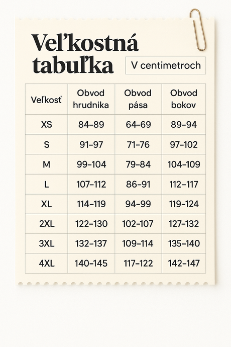Veľkostná Tabuľka